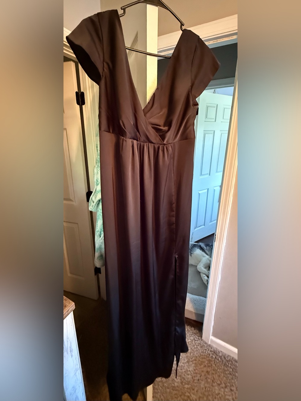 Azazie Satin V-Neck formal dress